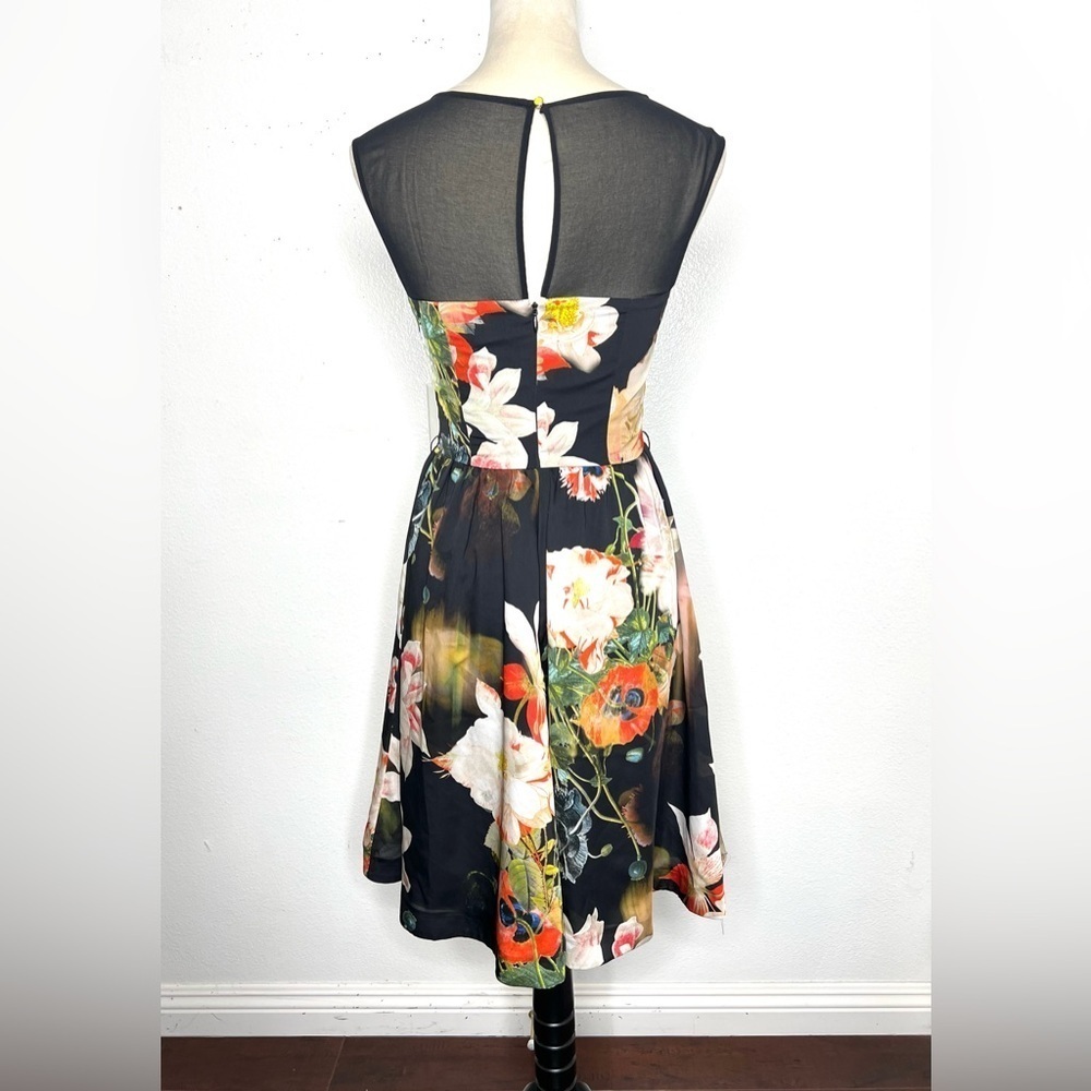 TED BAKER London Cameela Opulent Bloom Floral Midi Dress Mini Size 0 / US 2 - Picture 6 of 15